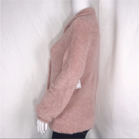 Susina Pink Adobe Soft Teddy Fleece Collared Button Down Cardigan Sweater SzXS - Picture 5 of 16